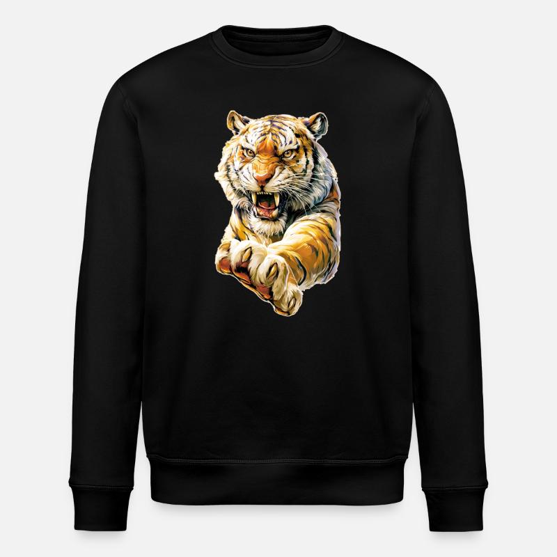 Cool Tiger - Stanley/Stella ROLLER Unisex Organic Sweatshirt - black