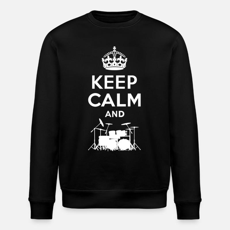 Keep Calm - Schlagzeug - Drums - Sweat bio ROLLER Stanley/Stella Unisexe - noir