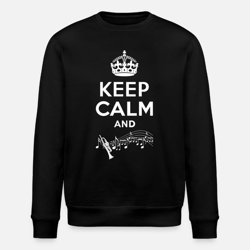 Keep Calm - Trompete - Stanley/Stella ROLLER Unisex Organic Sweatshirt - black