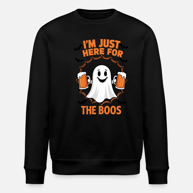 Funny Beer Ghost - Stanley/Stella ROLLER Unisex Organic Sweatshirt - black