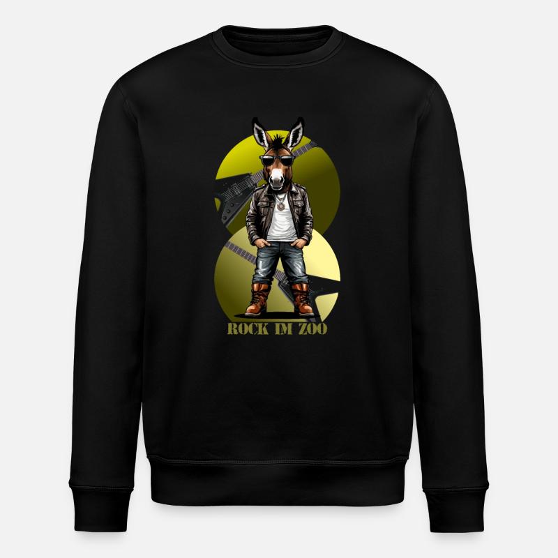 Rock 'n' Roll Donkey - Stanley/Stella ROLLER Unisex Organic Sweatshirt - black