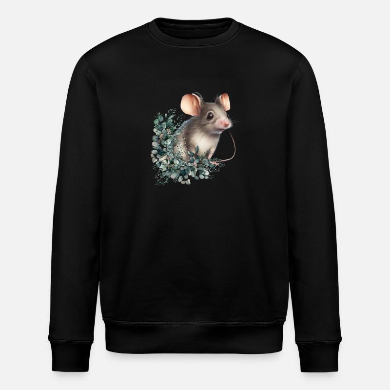 niedliche Maus - Stanley/Stella Unisex Bio-Sweatshirt ROLLER - Schwarz