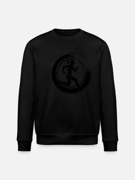 Running Marathon Woman Silhouette - Stanley/Stella ROLLER Unisex Organic Sweatshirt - black