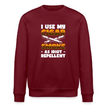 Rauchen Kippe Cool - Stanley/Stella Unisex Bio-Sweatshirt ROLLER - Burgunderrot - Vorne - Nik (191cm)