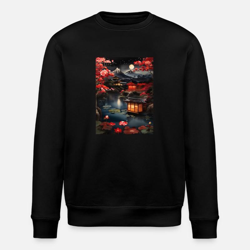 Peinture d’illustration d’art japonais - Sweat bio ROLLER Stanley/Stella Unisexe - noir