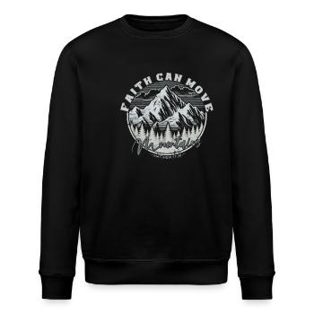 Faith can move Mountains, christliches Geschenk. - Stanley/Stella Unisex Bio-Sweatshirt ROLLER - Schwarz - Vorne - Nik (191cm)