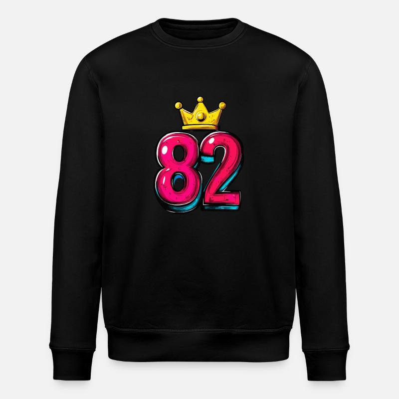 82 Zahl Krone - Stanley/Stella Unisex Bio-Sweatshirt ROLLER - Schwarz