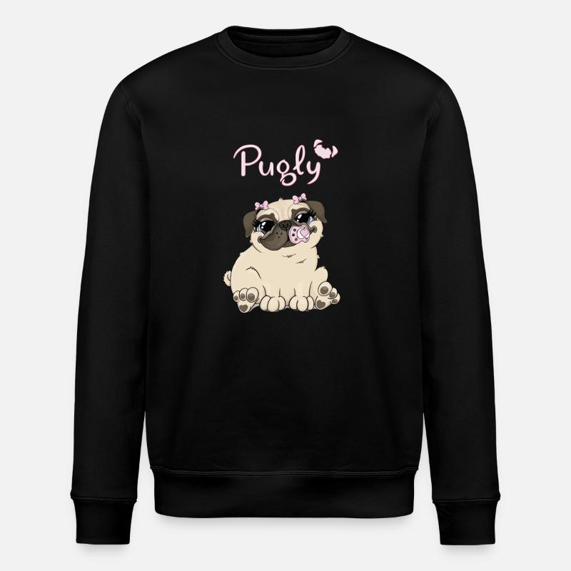 Bella die Mops - Stanley/Stella Unisex Bio-Sweatshirt ROLLER - Schwarz