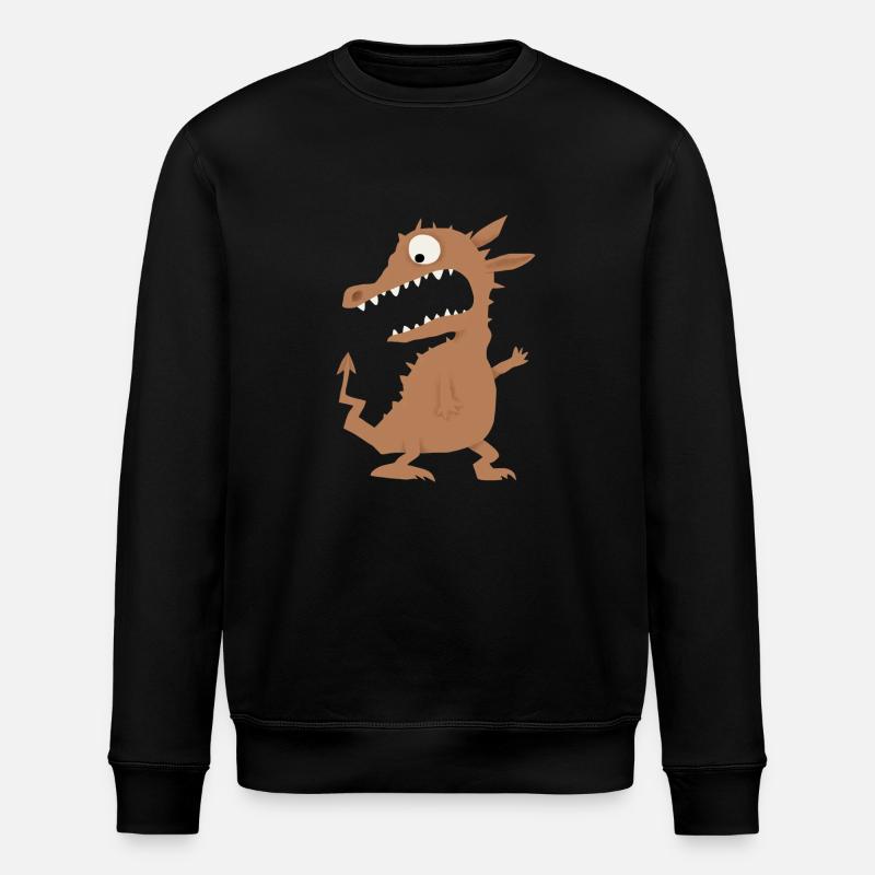 erschrockener Drache - Stanley/Stella Unisex Bio-Sweatshirt ROLLER - Schwarz