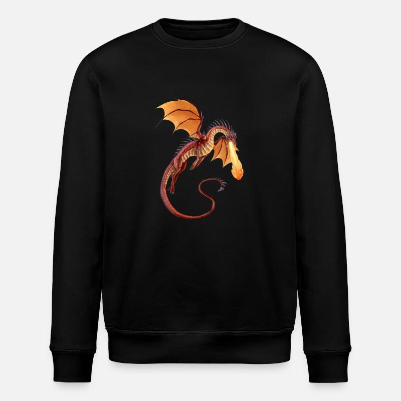 Fire Dragon - Stanley/Stella ROLLER Unisex Organic Sweatshirt - black