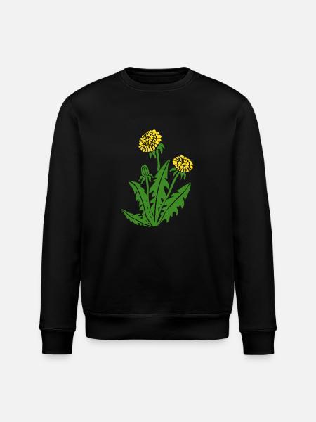 dandelion hawkbit blowball clock flower - Stanley/Stella ROLLER Unisex Organic Sweatshirt - black