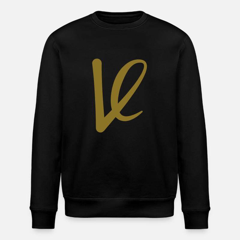 V - Buchstabe - Stanley/Stella Unisex Bio-Sweatshirt ROLLER - Schwarz