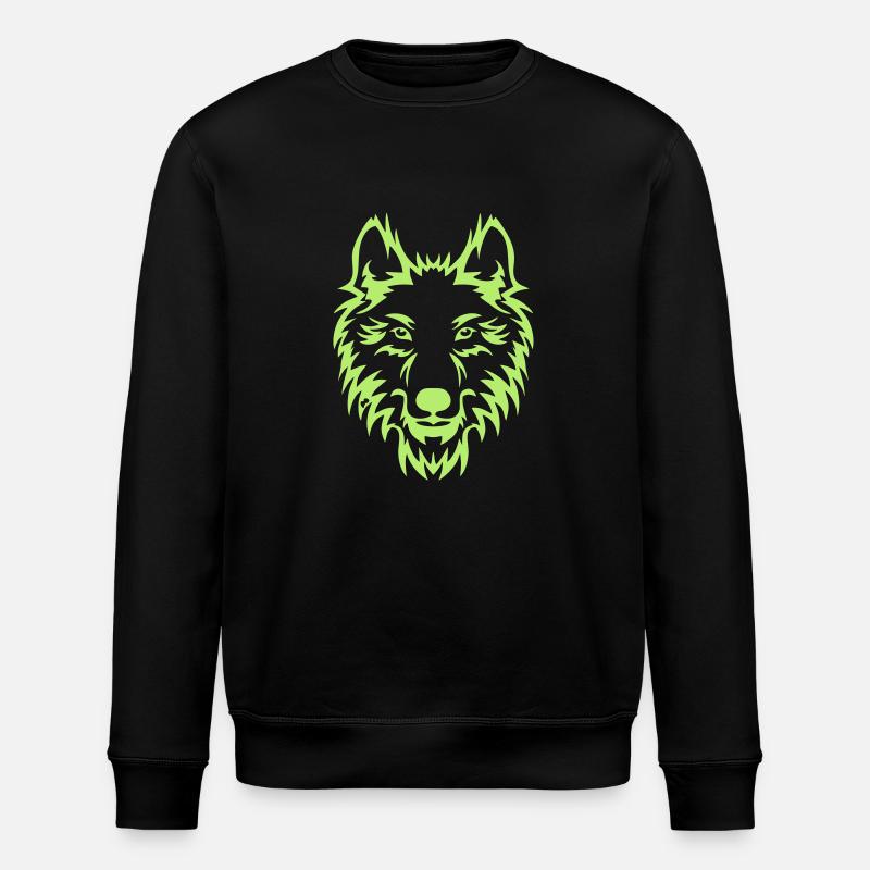 Wolf head - Stanley/Stella ROLLER Unisex Organic Sweatshirt - black