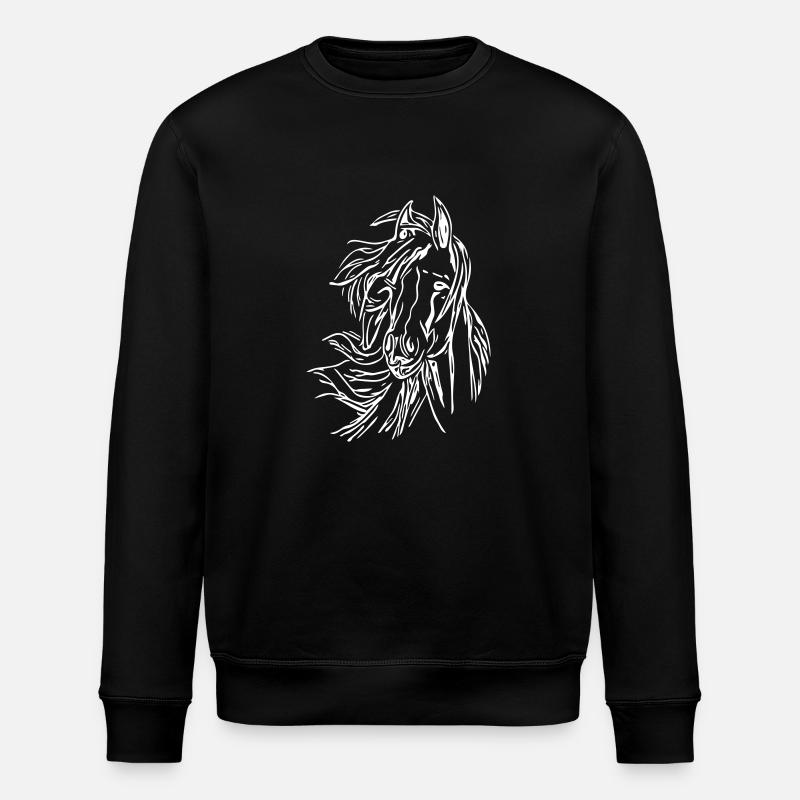 Pferd - Kopf Vector - Stanley/Stella Unisex Bio-Sweatshirt ROLLER - Schwarz