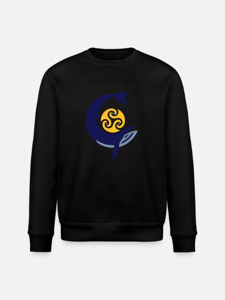 Tribal whale - Stanley/Stella ROLLER Unisex Organic Sweatshirt - black