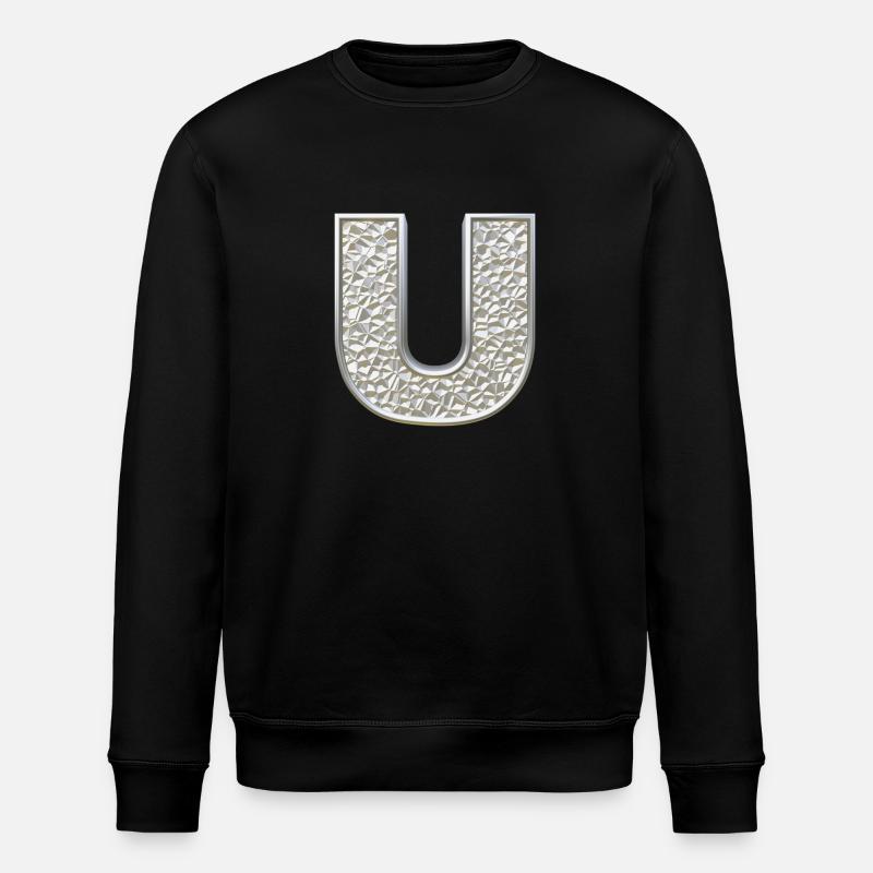 U, letter, initial, monogram, - Stanley/Stella Unisex Bio-Sweatshirt ROLLER - Schwarz