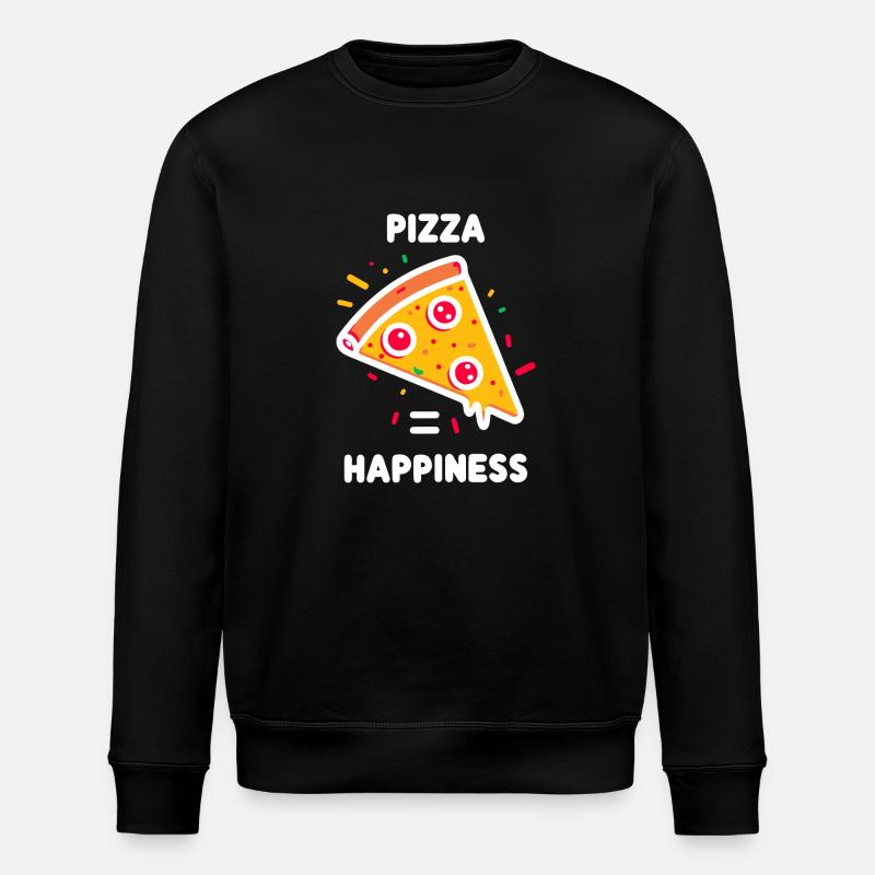 Pizza = Bonheur - Sweat bio ROLLER Stanley/Stella Unisexe - noir
