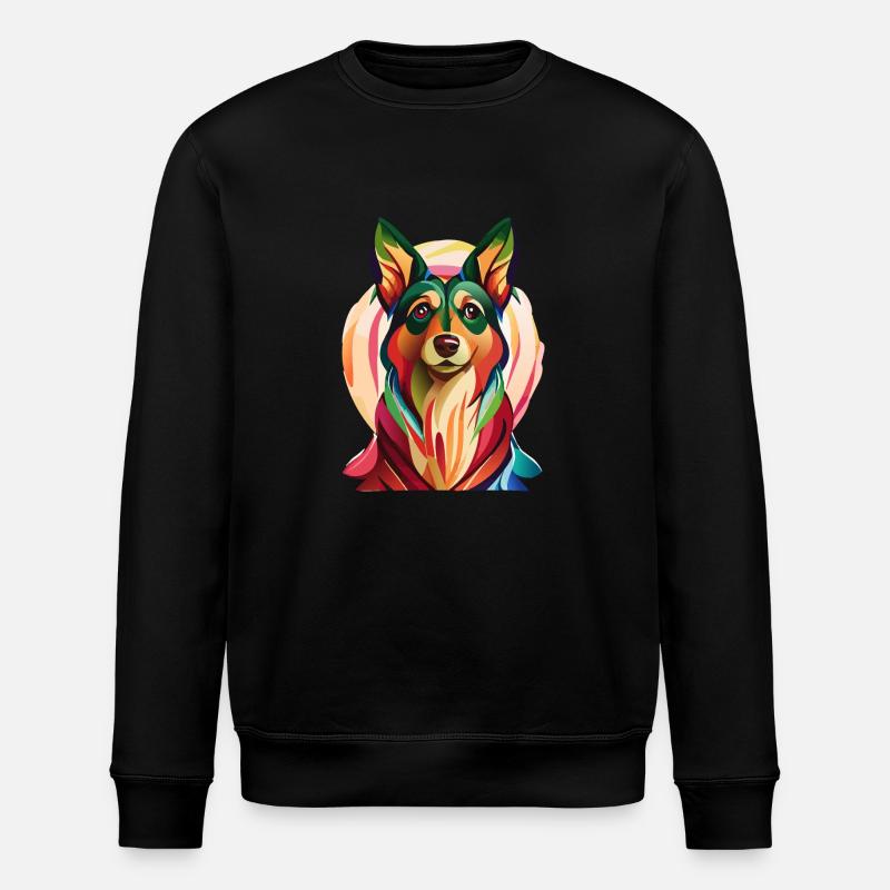 Farbklecks Schäferhund - Stanley/Stella Unisex Bio-Sweatshirt ROLLER - Schwarz