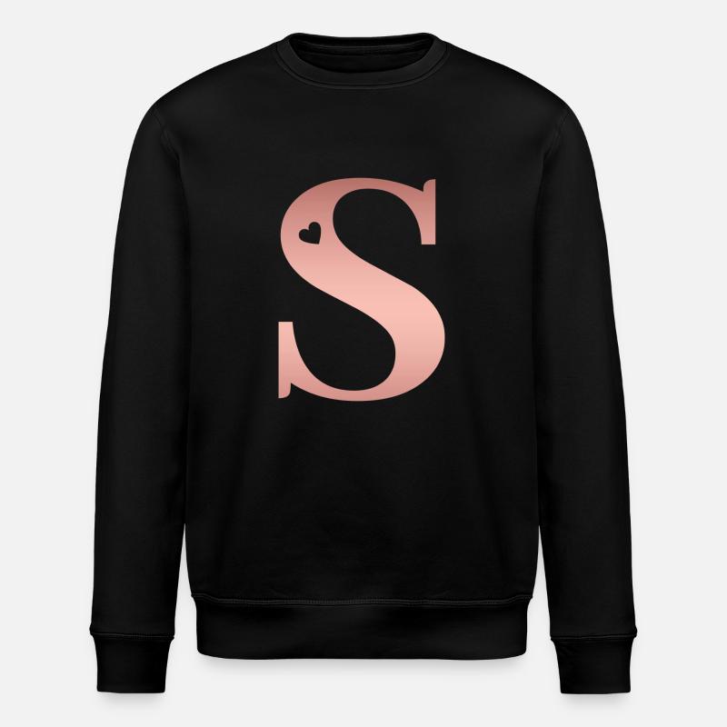 letter S rose gold - Stanley/Stella ROLLER Unisex Organic Sweatshirt - black
