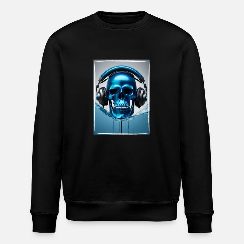 Ice Skull DJ - Stanley/Stella Unisex Bio-Sweatshirt ROLLER - Schwarz
