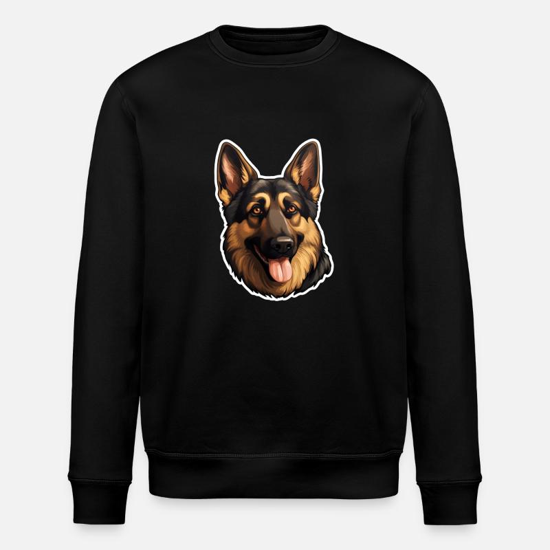 German Shepherd Head - Stanley/Stella ROLLER Unisex Organic Sweatshirt - black