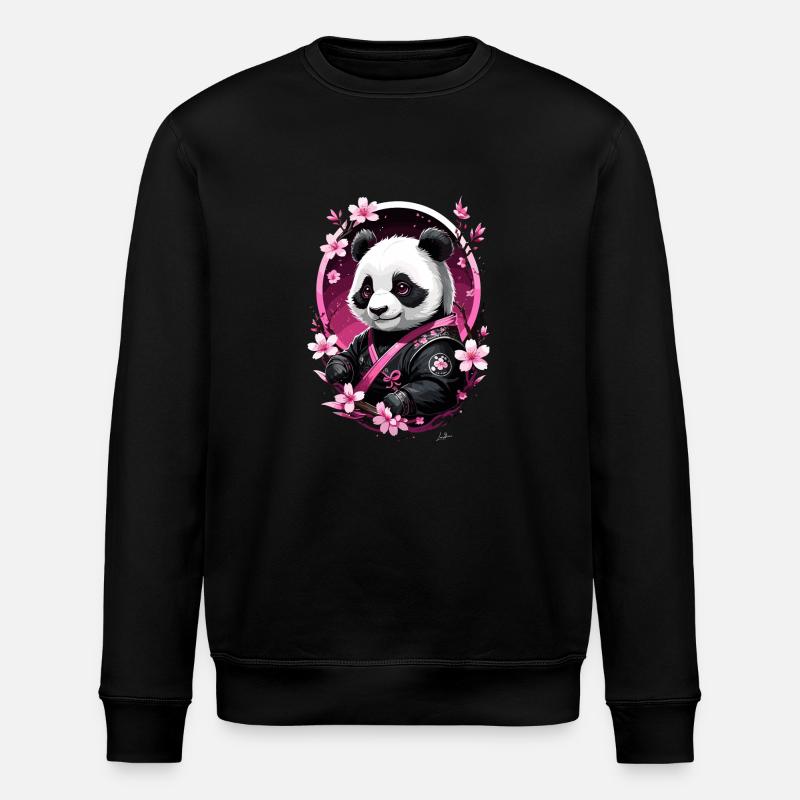 Panda japan pink asien - Stanley/Stella Unisex Bio-Sweatshirt ROLLER - Schwarz