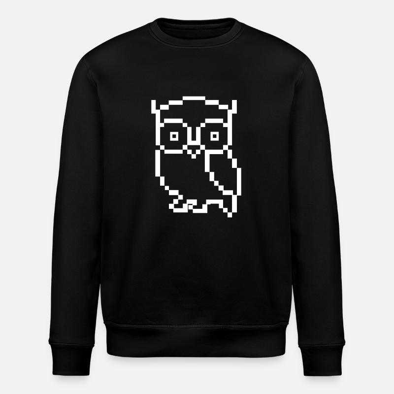 eule pixel - Stanley/Stella Unisex Bio-Sweatshirt ROLLER - Schwarz