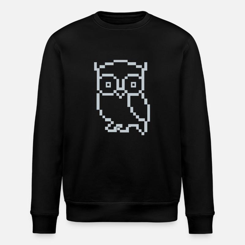 eule pixel - Stanley/Stella Unisex Bio-Sweatshirt ROLLER - Schwarz