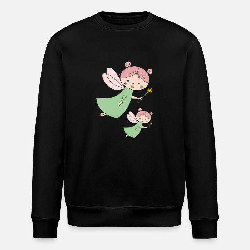Fairy big and small - Stanley/Stella ROLLER Unisex Organic Sweatshirt - black