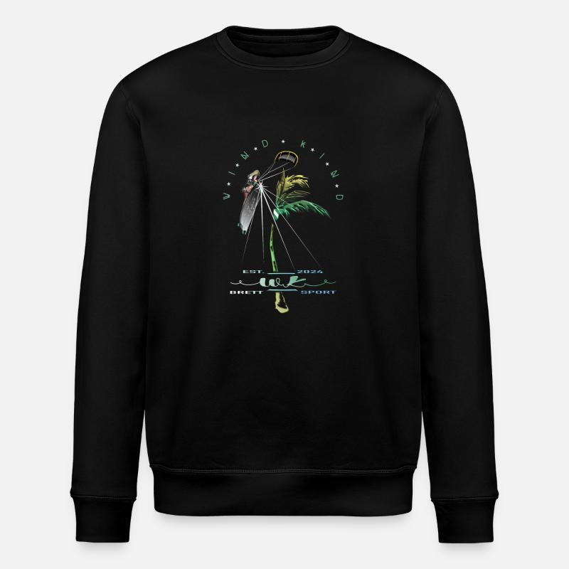 Kitesurferin Palme - Stanley/Stella Unisex Bio-Sweatshirt ROLLER - Schwarz