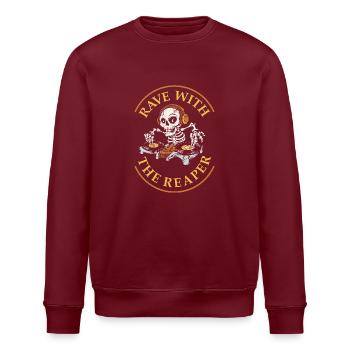 Rave avec la faucheuse - Sweat bio ROLLER Stanley/Stella Unisexe - bordeaux - Devant - Nik (191cm)