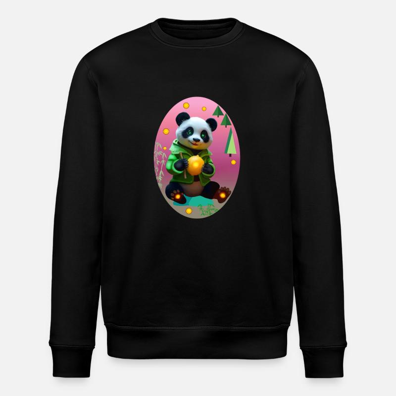 Cyber panda avec citron néon - Sweat bio ROLLER Stanley/Stella Unisexe - noir