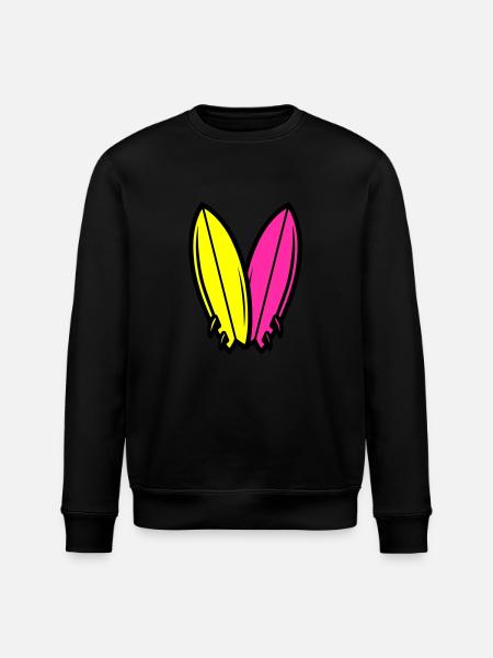 Surfboard Icon Surfing - Stanley/Stella ROLLER Unisex Organic Sweatshirt - black