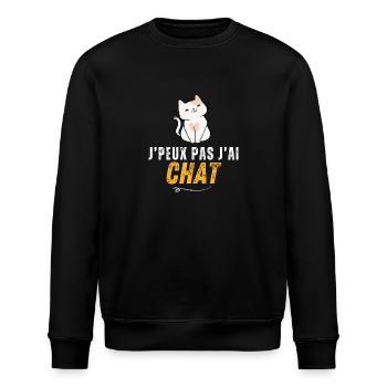 Ich kann meine Katze nicht haben - Stanley/Stella Unisex Bio-Sweatshirt ROLLER - Schwarz - Vorne - Nik (191cm)