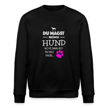 Hundeliebhaber gegen Nachbar - Stanley/Stella Unisex Bio-Sweatshirt ROLLER - Schwarz - Vorne - Nik (191cm)