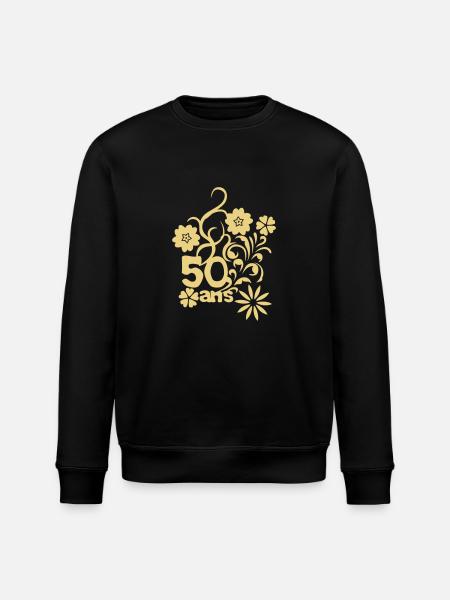 50 anniversary flower - Stanley/Stella ROLLER Unisex Organic Sweatshirt - black