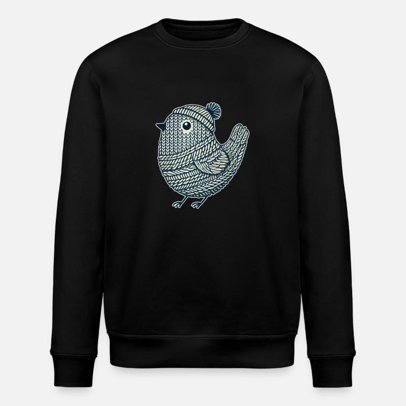 Kinitted Bird - Stanley/Stella ROLLER Unisex Organic Sweatshirt - black