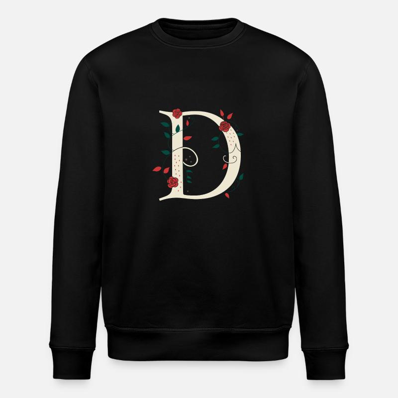 Lettre D Monogramme Rétro - Sweat bio ROLLER Stanley/Stella Unisexe - noir