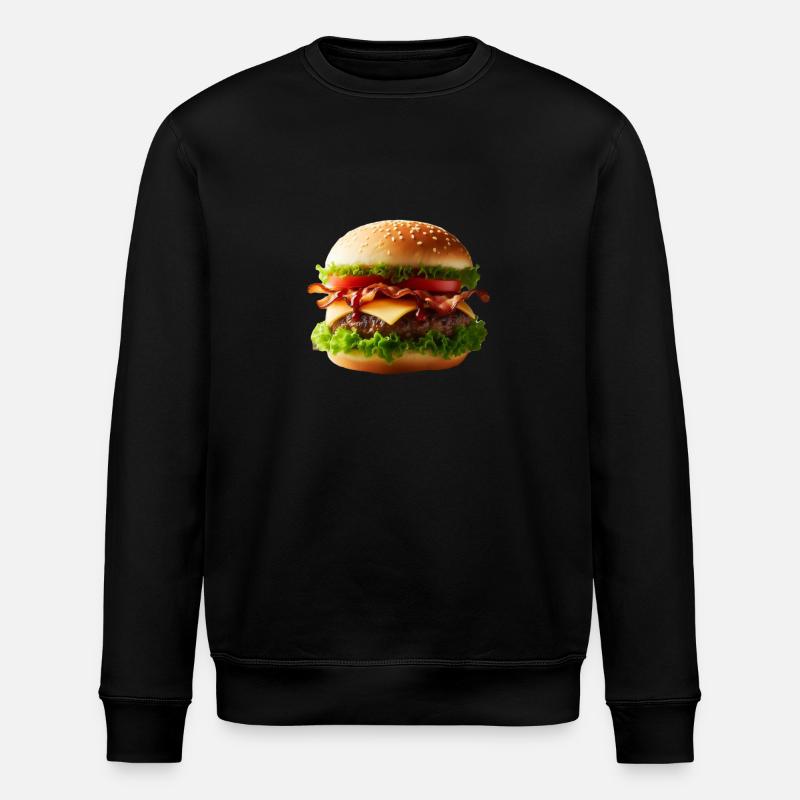 Großer Burger - Stanley/Stella Unisex Bio-Sweatshirt ROLLER - Schwarz
