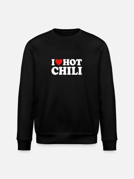 I Love Hot Chili - Stanley/Stella ROLLER Unisex Organic Sweatshirt - black