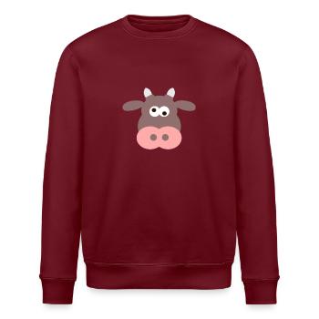 Tête de Vache marrante - Sweat bio ROLLER Stanley/Stella Unisexe - bordeaux - Devant - Nik (191cm)