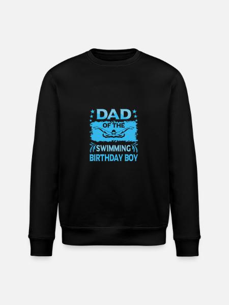 Dad Of the Birthday Boy Swimming Family Design - Stanley/Stella Unisex Bio-Sweatshirt ROLLER - Schwarz