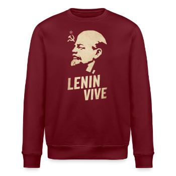 Lenin lebt - Stanley/Stella Unisex Bio-Sweatshirt ROLLER - Burgunderrot - Vorne - Nik (191cm)