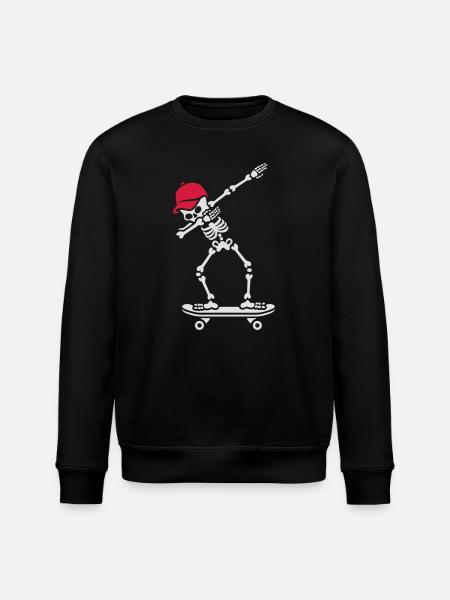 Dab dabbing skeleton skateboard skater - Stanley/Stella ROLLER Unisex Organic Sweatshirt - black