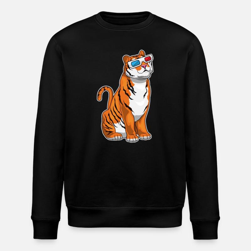 Tiger Brille - Stanley/Stella Unisex Bio-Sweatshirt ROLLER - Schwarz