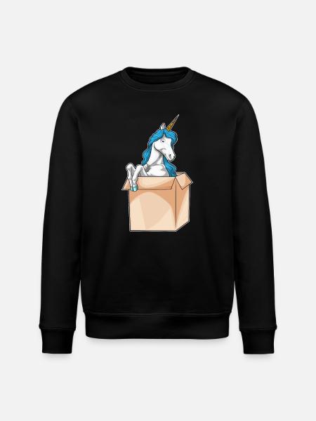 Einhorn Karton - Stanley/Stella Unisex Bio-Sweatshirt ROLLER - Schwarz