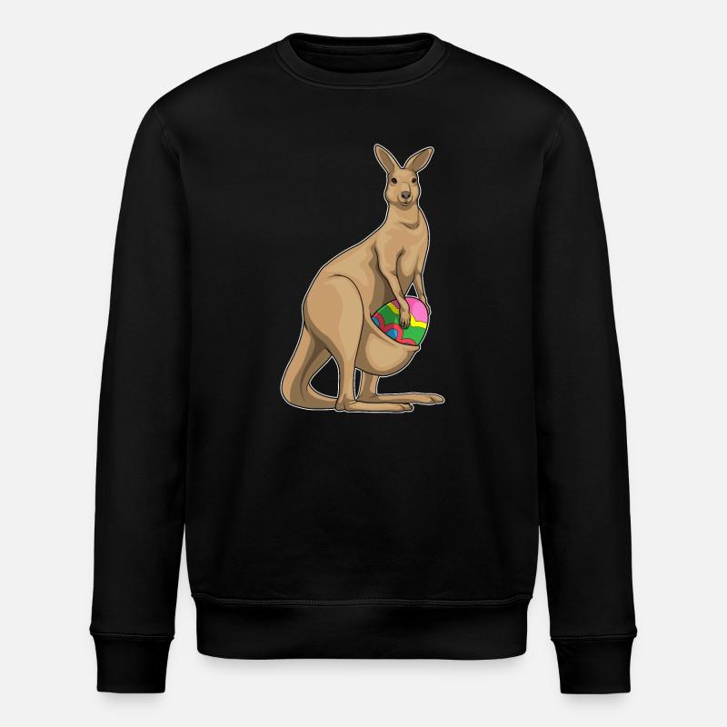Känguru Ostern Osterei - Stanley/Stella Unisex Bio-Sweatshirt ROLLER - Schwarz