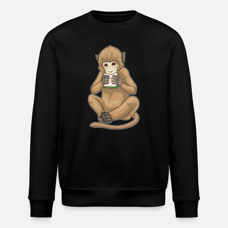 Monkey Sandwich - Stanley/Stella ROLLER Unisex Organic Sweatshirt - black