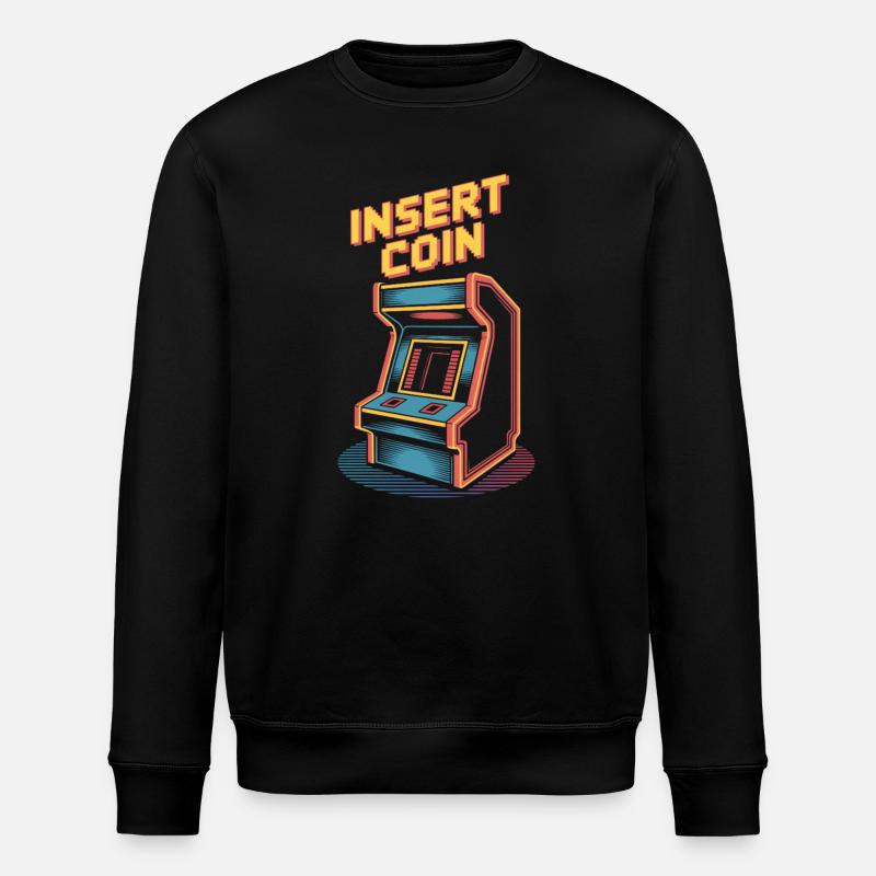 Insert Coin Retro Arcade Gaming Automat - Stanley/Stella Unisex Bio-Sweatshirt ROLLER - Schwarz