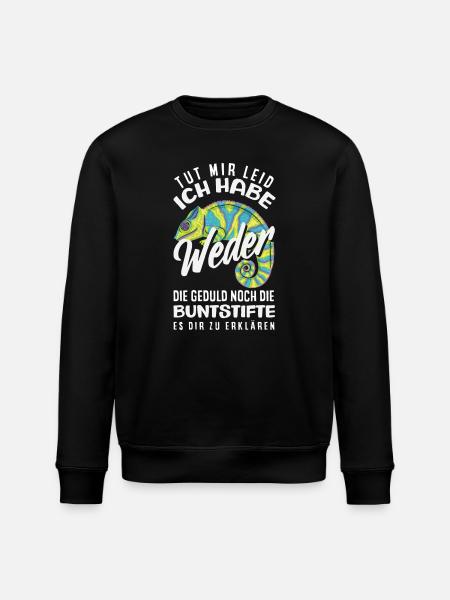 Neither patience nor crayons – sarcasm - Stanley/Stella ROLLER Unisex Organic Sweatshirt - black